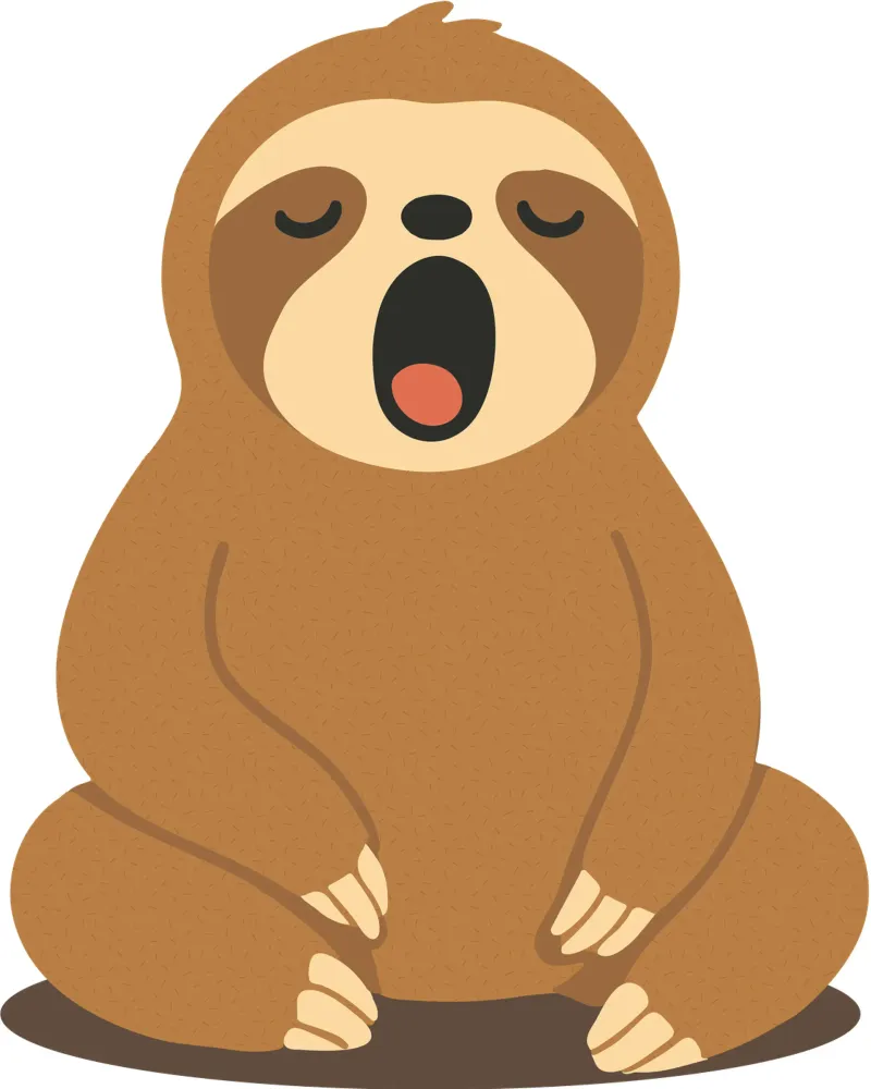 yawning sloth - pure peace and relaxation alu-dibond by namosh