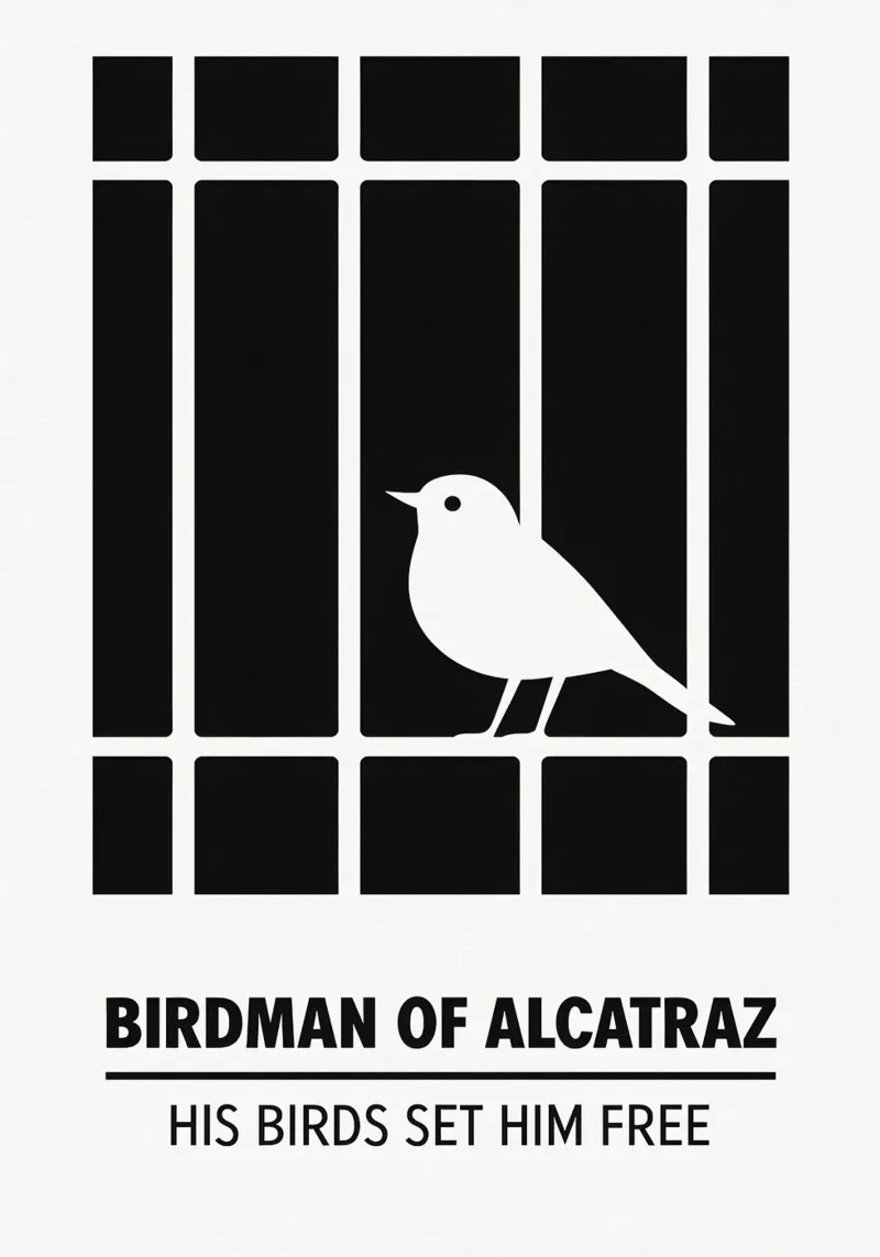 Birdman Of Alcatraz Print poster con telaio in alluminio da MoviesArt