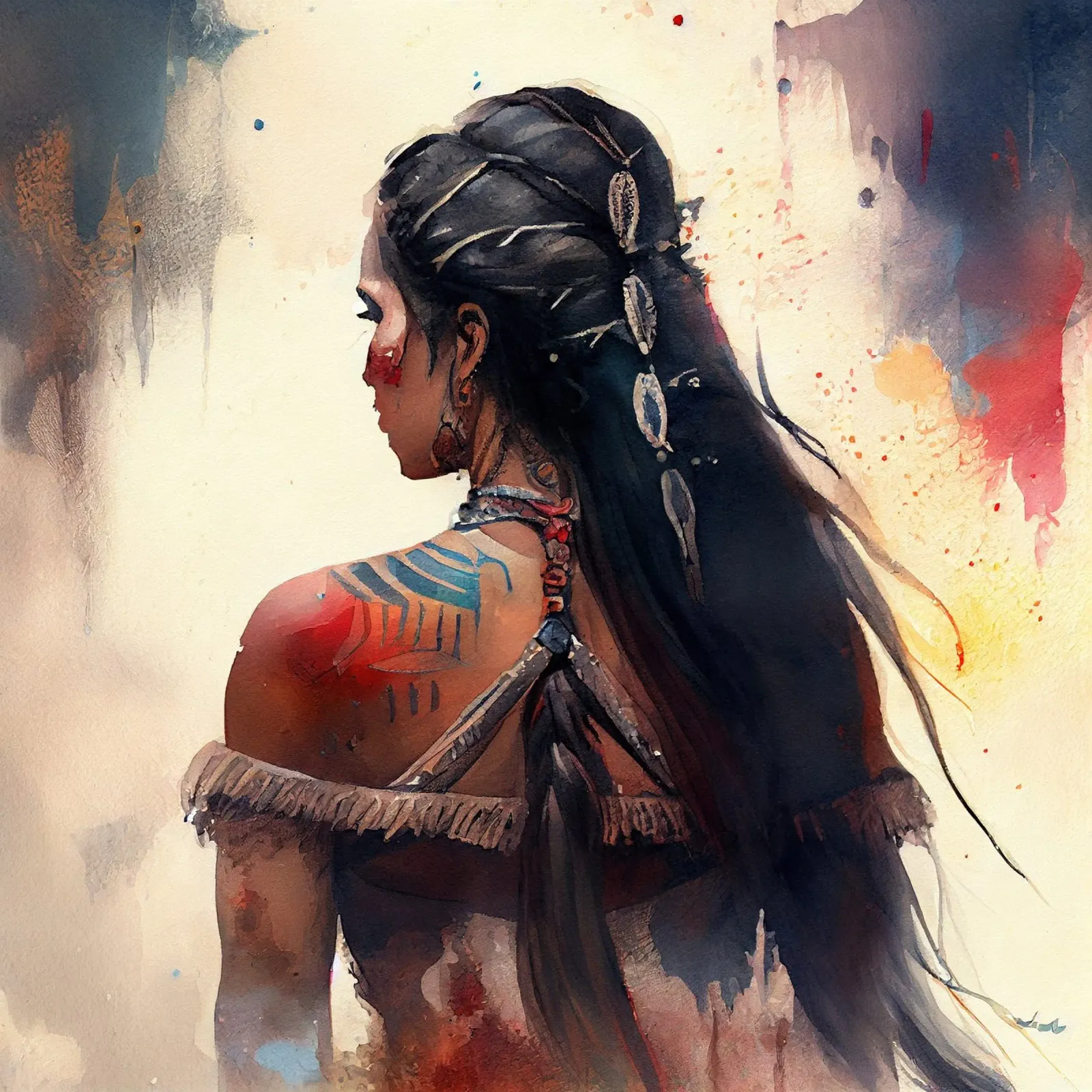 Poderosa Mujer de Espalda Guerrera metacrilato de Chromatic Fusion Studio