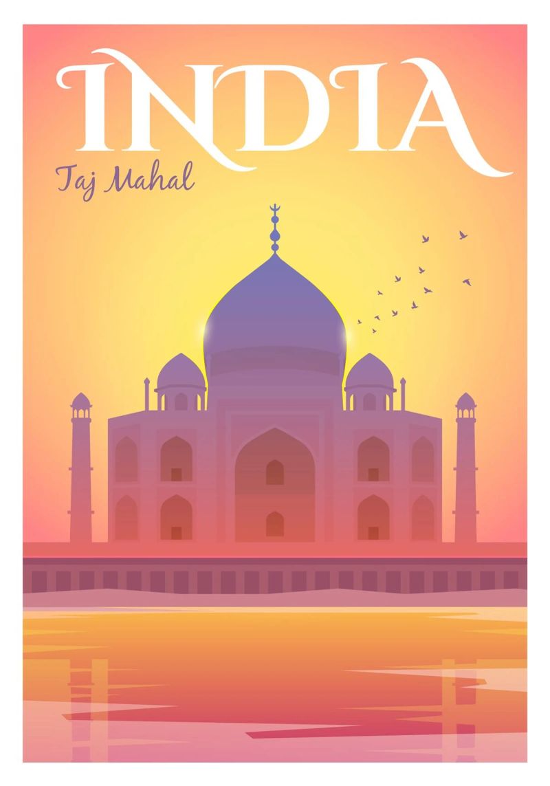Taj Mahal, Inde poster de Wanderlust Vibes