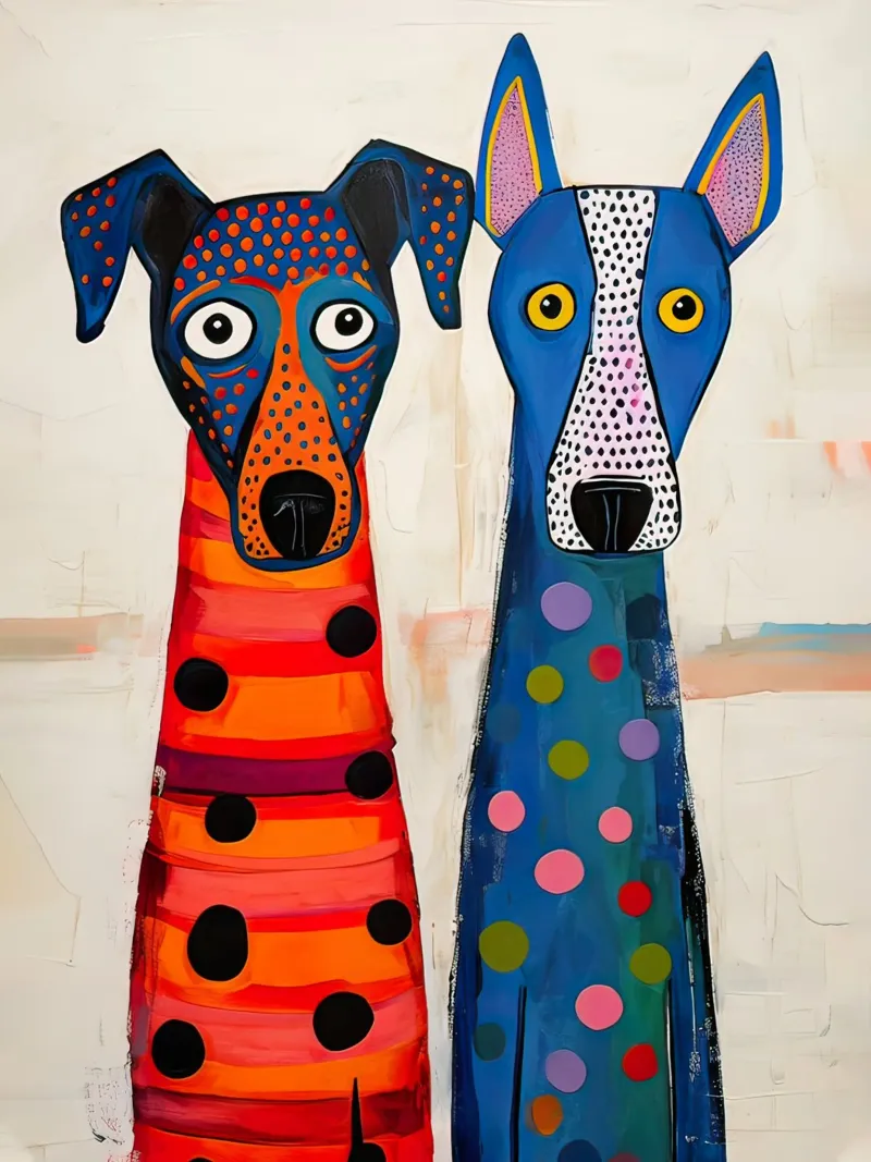 Due cani molto amichevoli pellicola backlit da 🎨 Point and Art