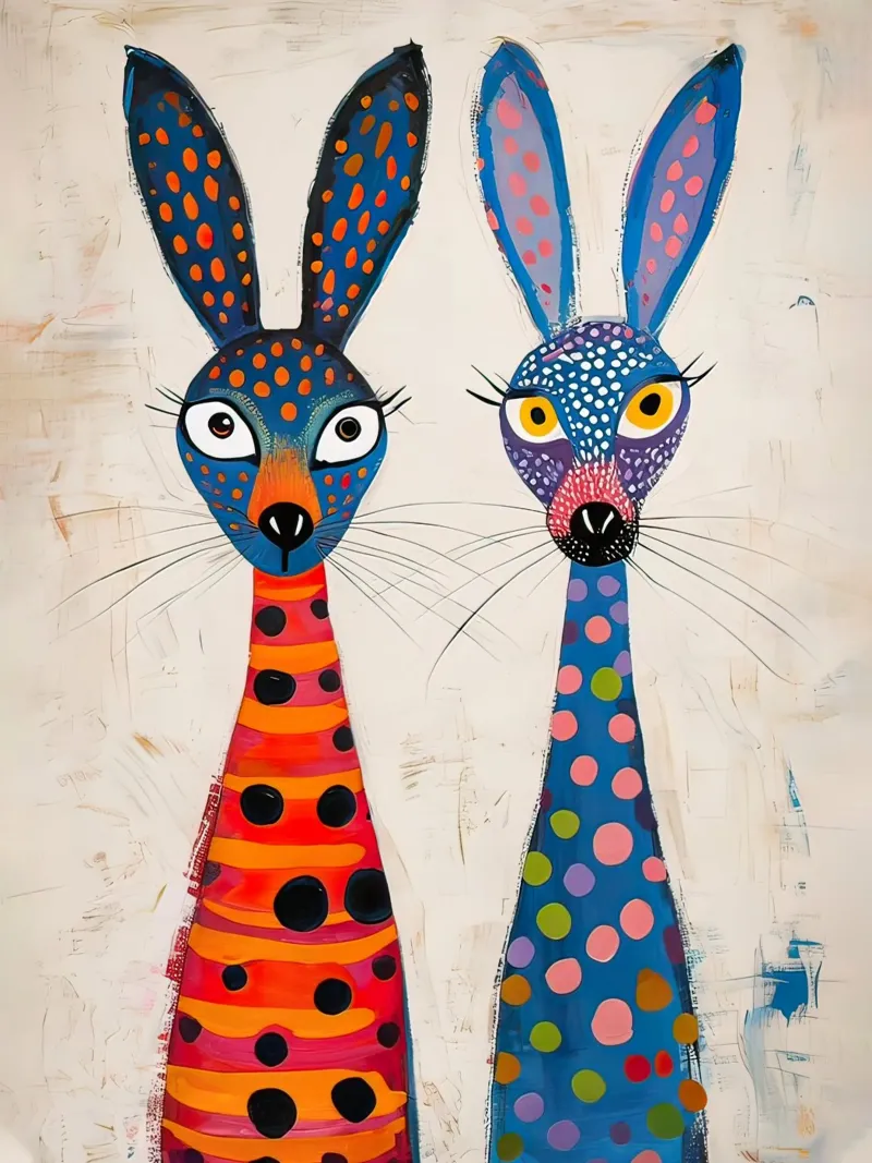 Dos conejos muy simpáticos metacrilato de 🎨 Point and Art