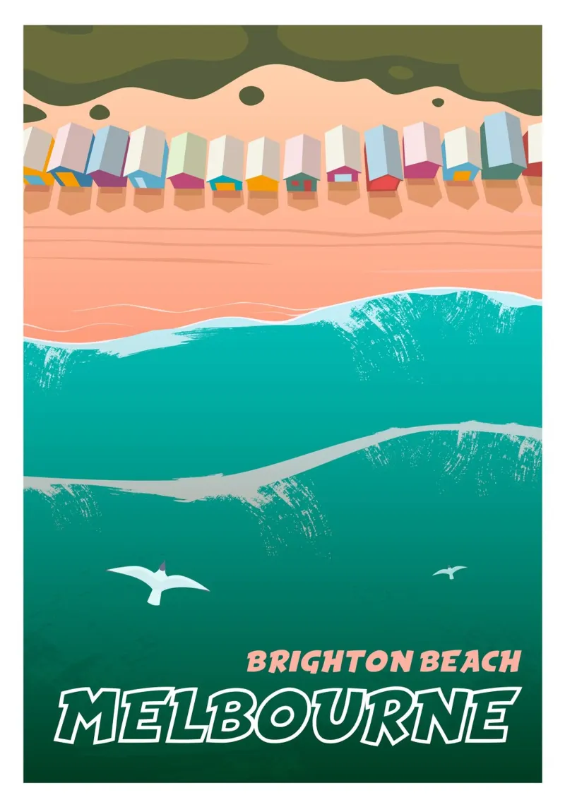 Brighton Beach, Melbourne plexiglass da Wanderlust Vibes