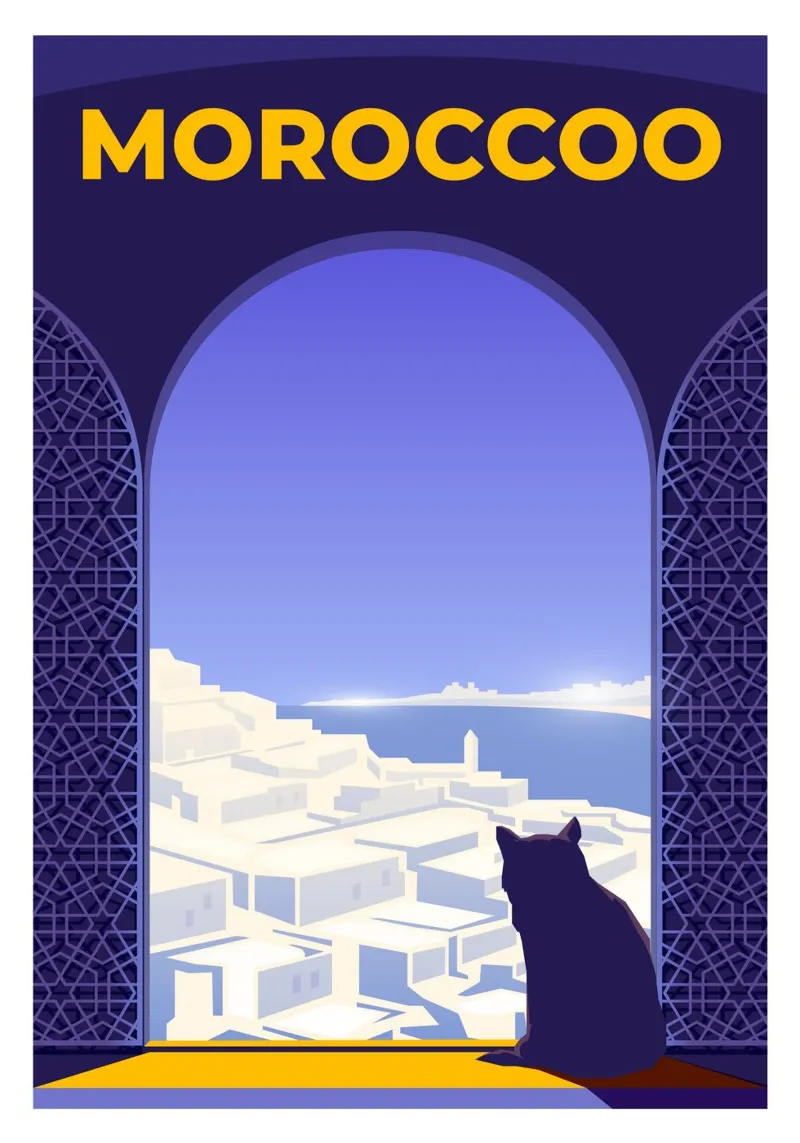 Marocco poster con telaio in plastica da Wanderlust Vibes