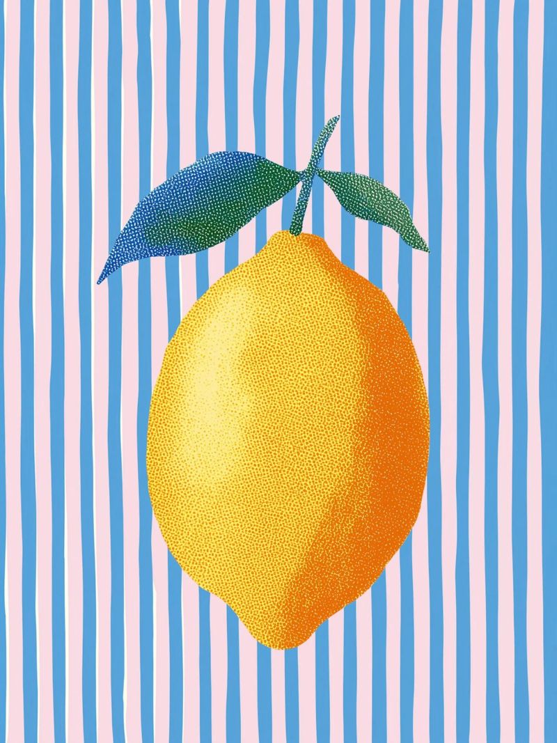 Arte delle strisce con il limone carta hahnemühle da Carinaprint