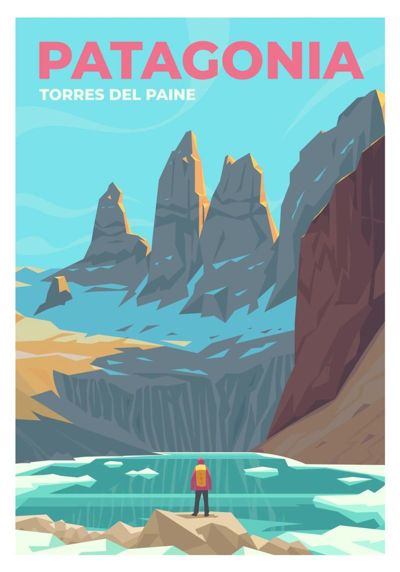 Torres del Paine, Patagonie poster de Wanderlust Vibes