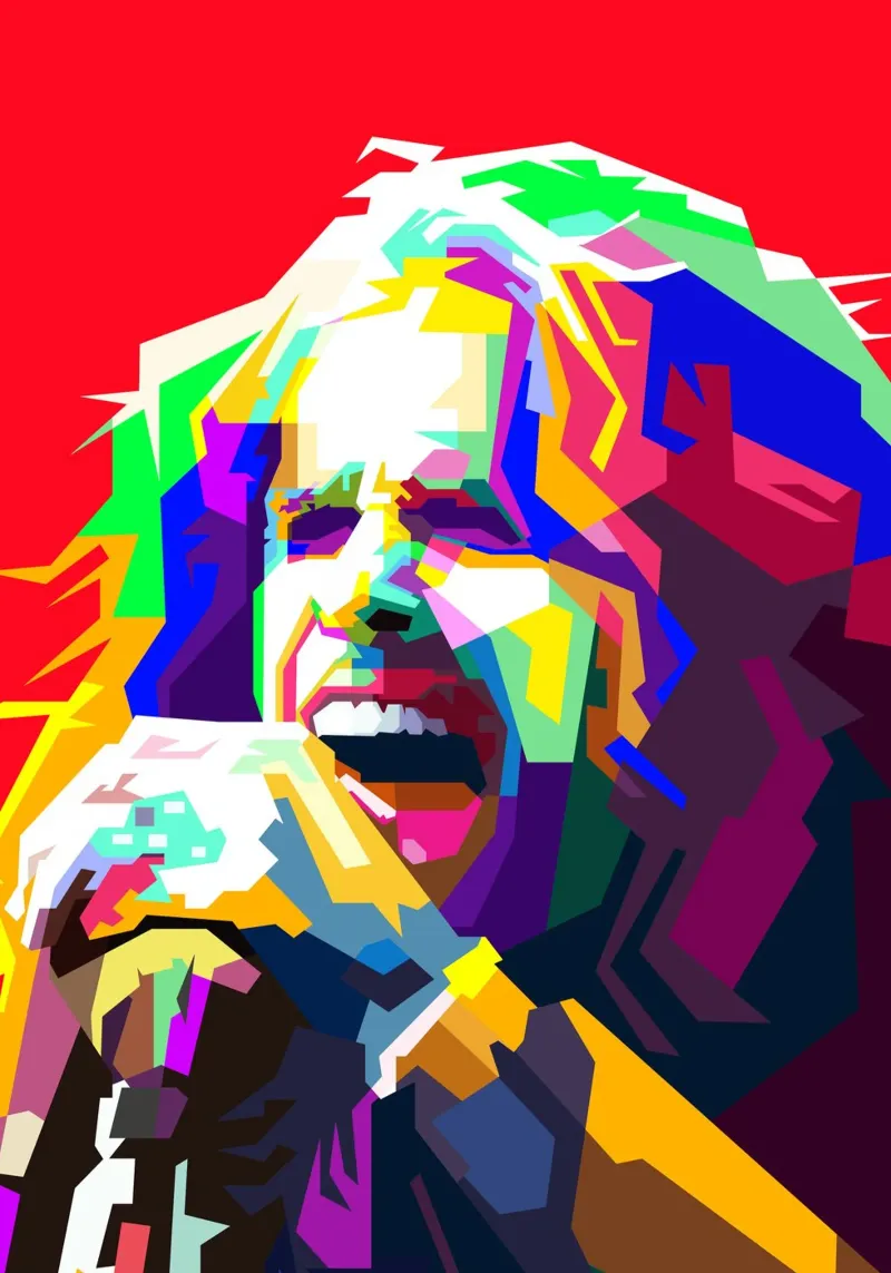 Steven Tyler Aerosmith Cantante Classic Rock WPAP Stile Illustrato pellicola backlit da Artkreator