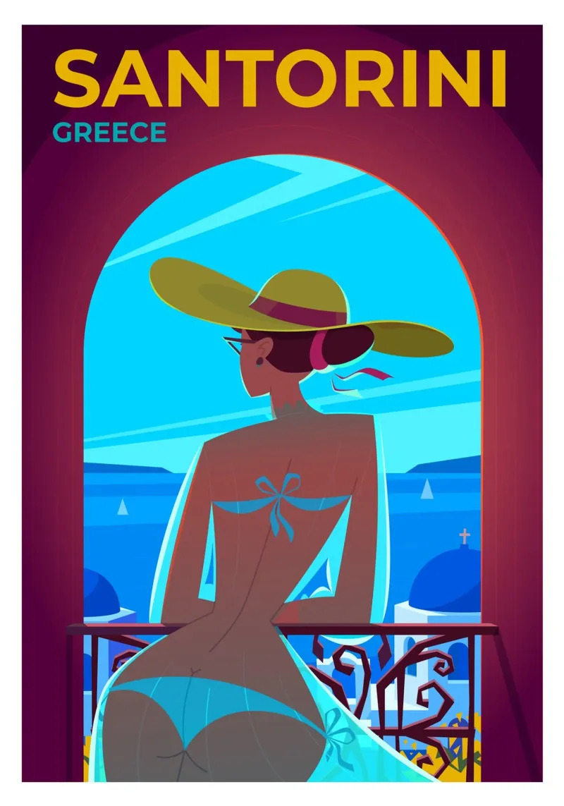 Santorini, Greece alluminio dibond da Wanderlust Vibes