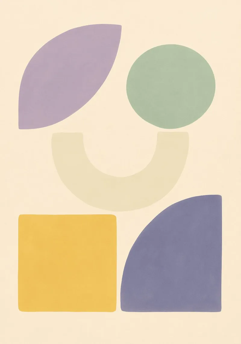 Pastel Geometric Medley alu-dibond by Mosaic Dialogue