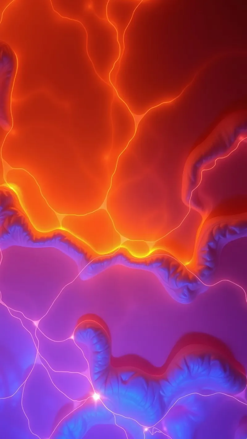 Vibrant abstract design with orange and purple hues creating canvas by DesignDoodle