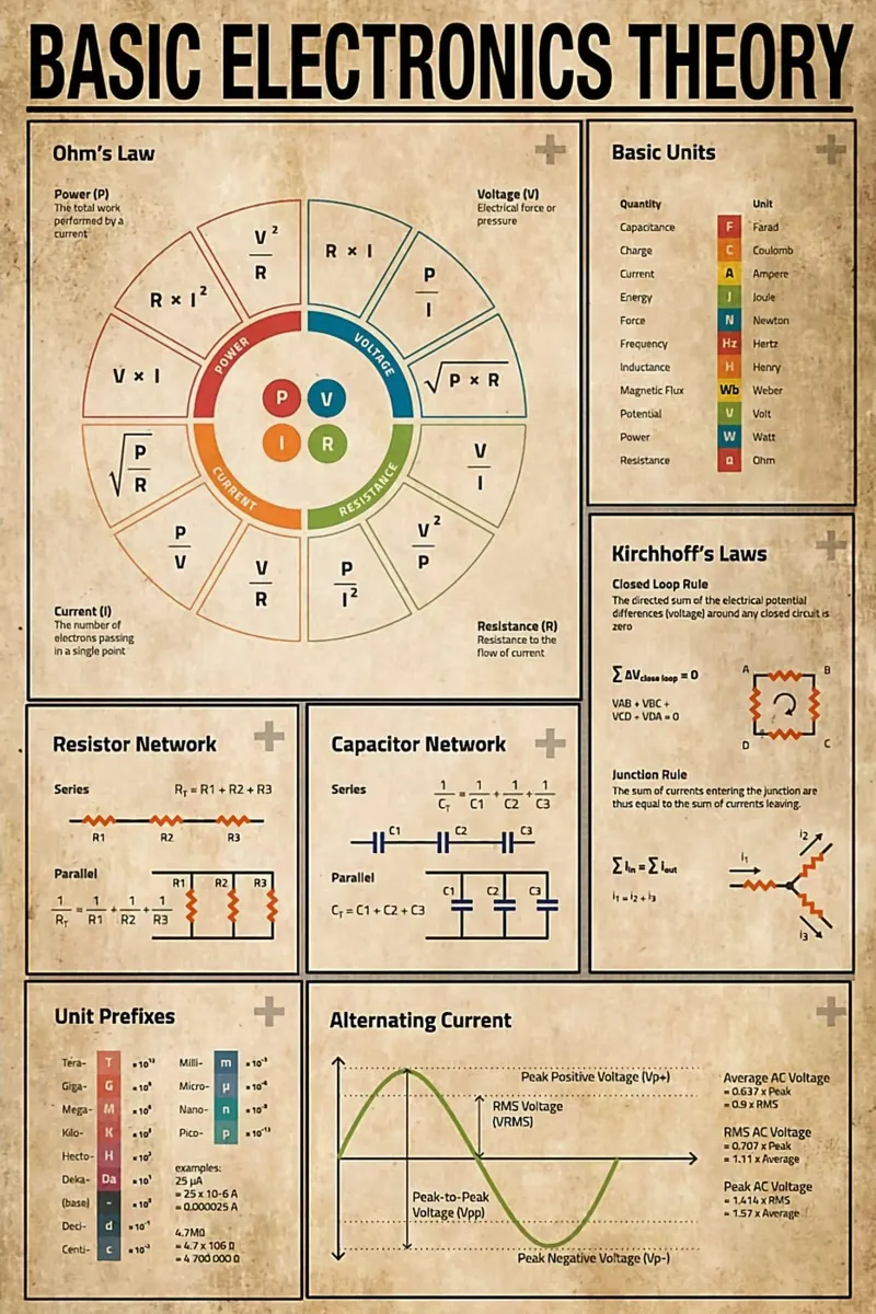 Poster Grundlagen der Elektronik Hahnemühle von Maritiknowled