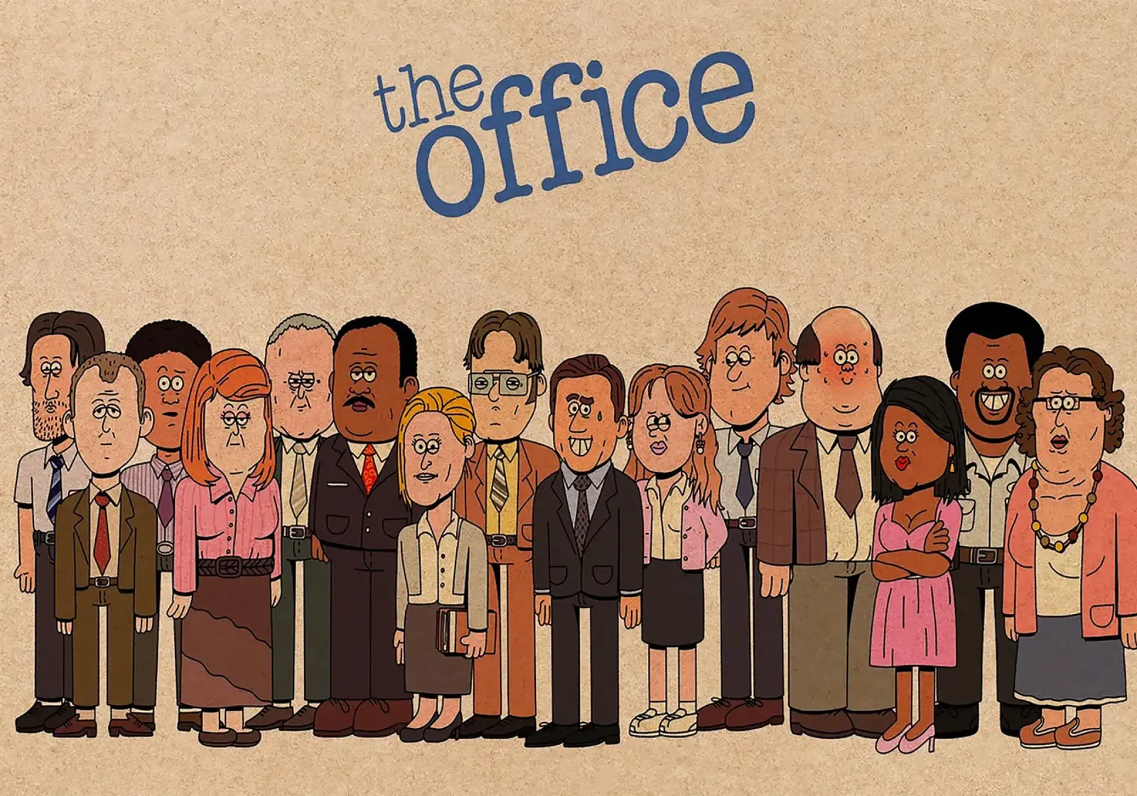 The Office – Cartoon Cast Lineup metacrilato de Attaboy Dsgn