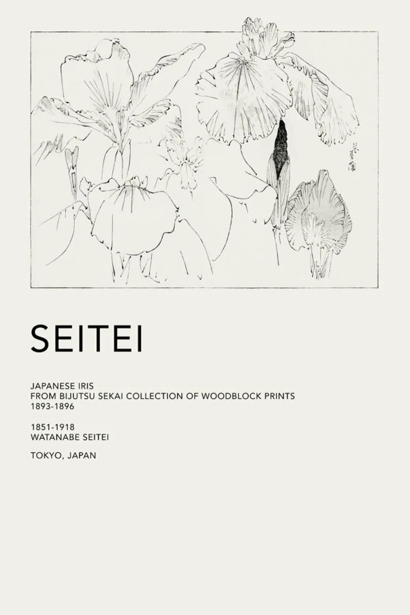 Seitei - Japanese Iris poster da Vintage by JUNIQE