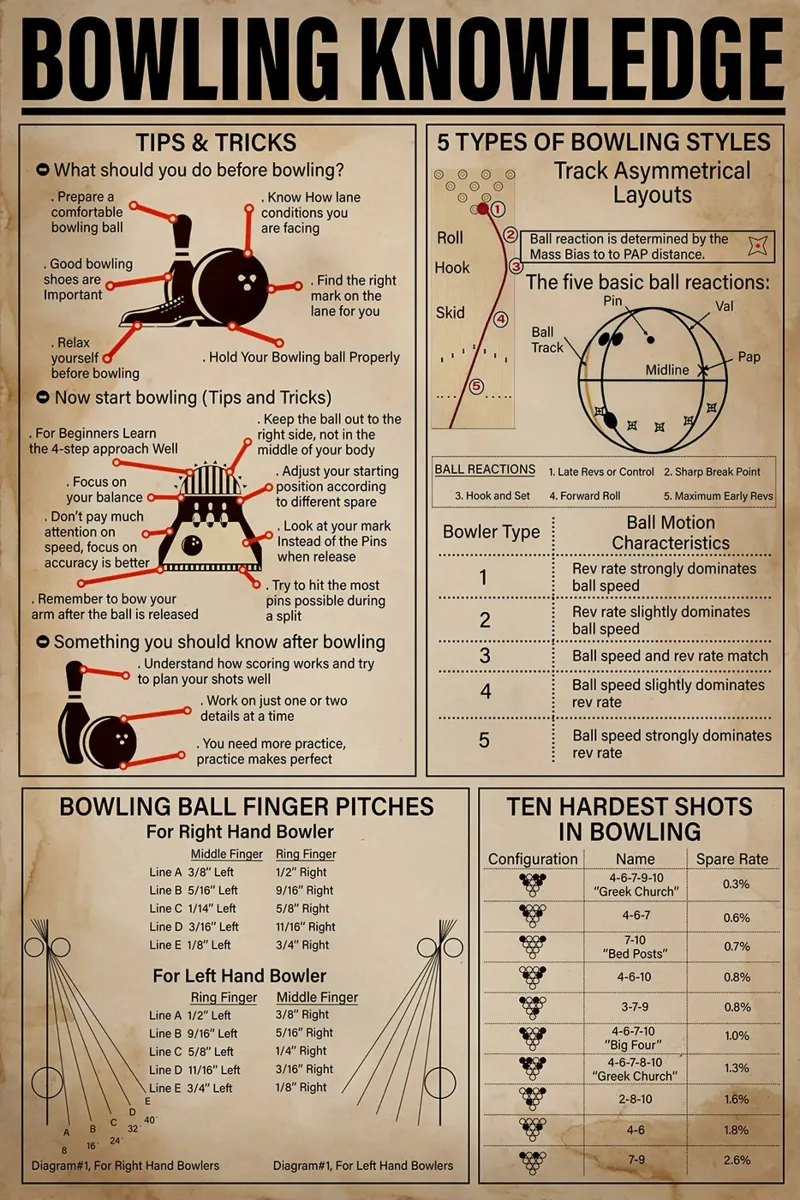 Poster sulla conoscenza del bowling pellicola backlit da Maritiknowled