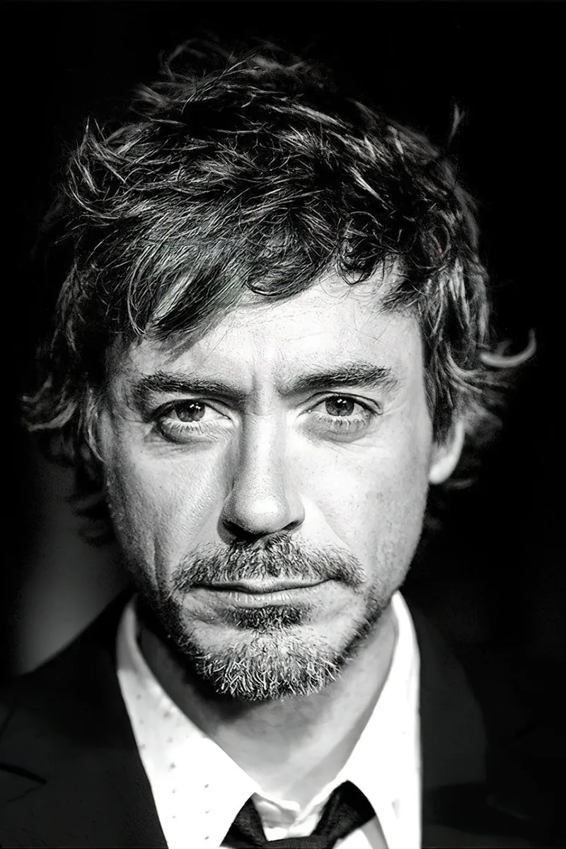Robert Downey Jr Ritratto B&N pellicola backlit da Beth Pop Culture