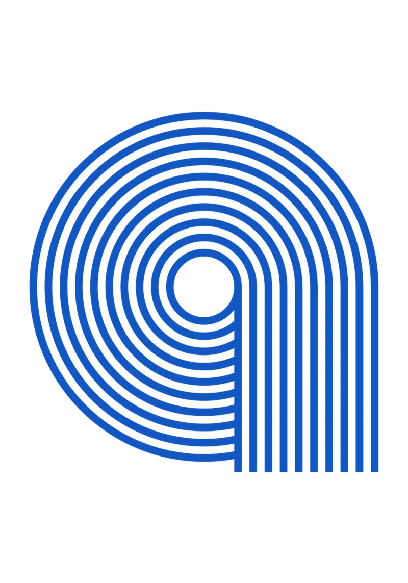 A ! Bleu poster con telaio in legno da TCHAK ART