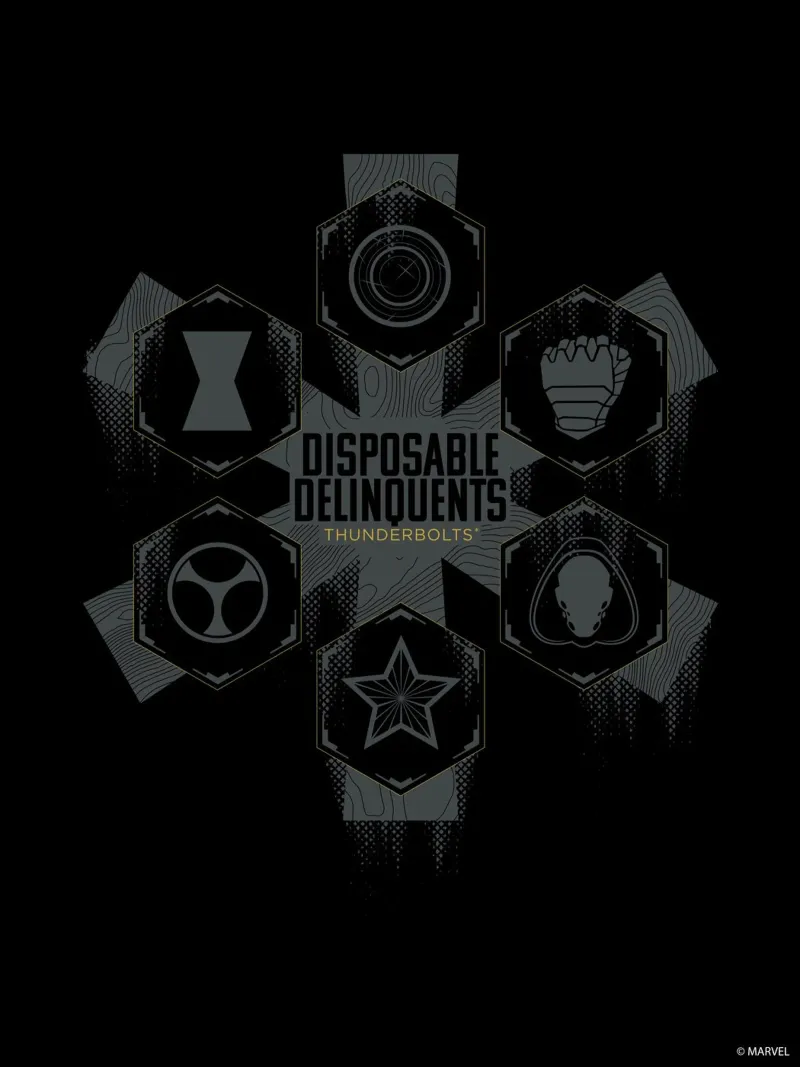 Thunderbolts* - Disposable Delinquents II poster con telaio in alluminio da MARVEL Designs by JUNIQE