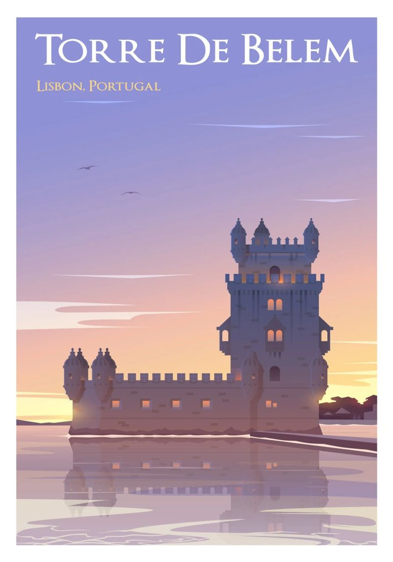 Torre de Belem, Portugal poster de Wanderlust Vibes