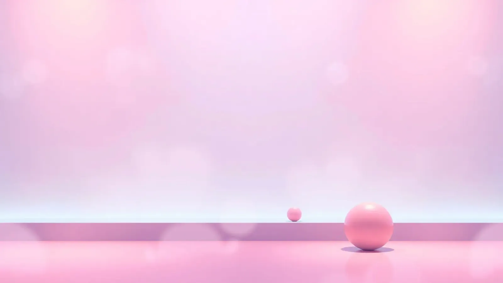 Soft pastel scene with pink spheres on a smooth surface canvas with Floater frame by DesignDoodle