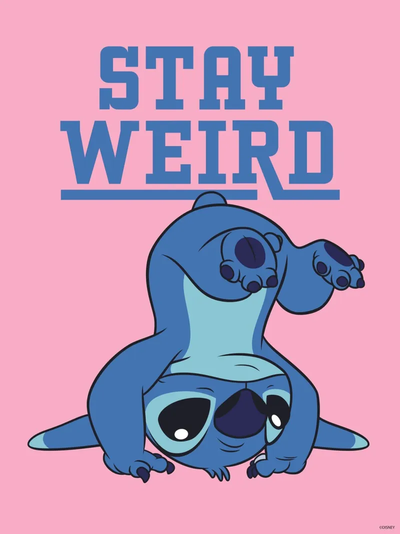 Stitch - Stay weird pink acrylic glass by Stitch