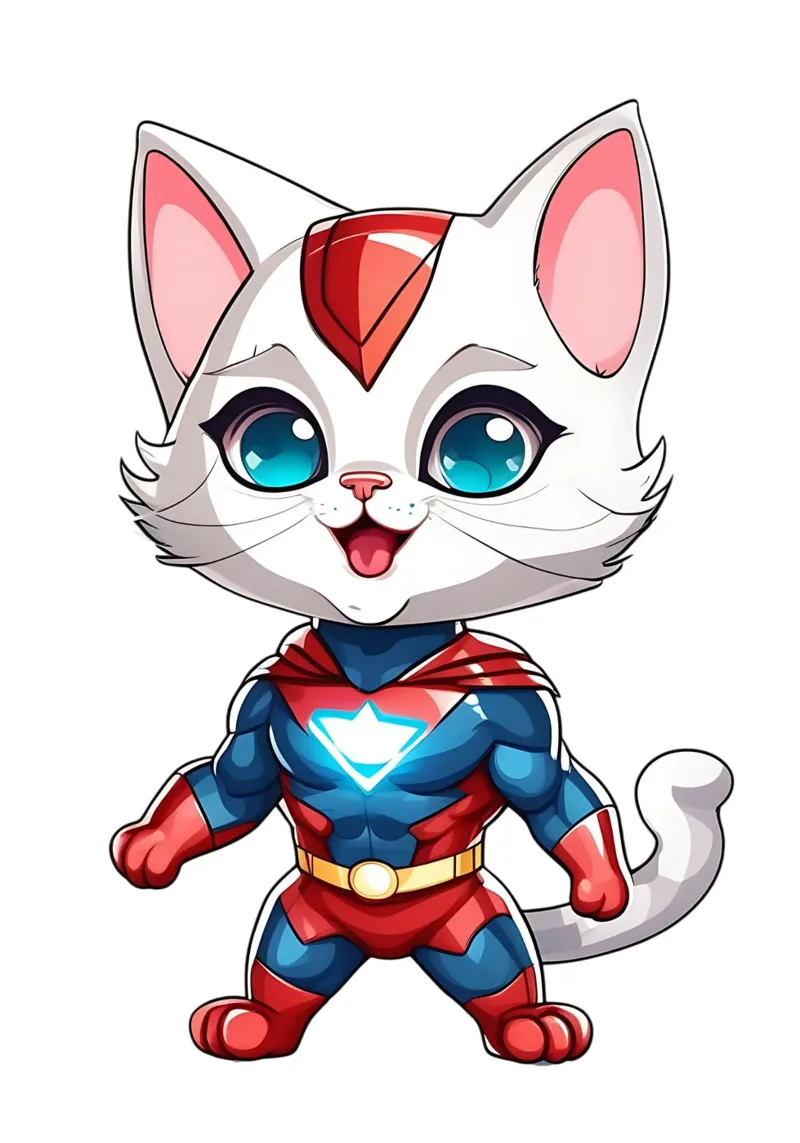 Gatto, cucciolo di gatto come supereroe plexiglass da Tierisch bunt by LK