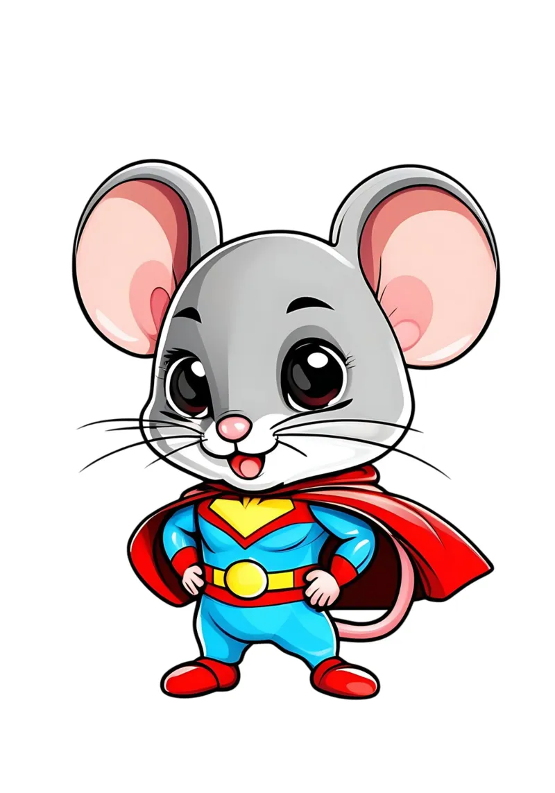 Topo, topolino come supereroe carta hahnemühle da Tierisch bunt by LK
