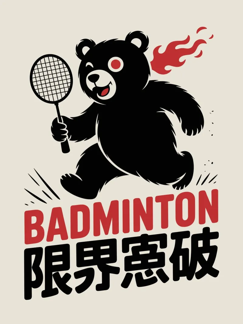 Japans badminton Bear Ontwerp - Limit Break Kanji Racket Sp canvas van GameDay Studio
