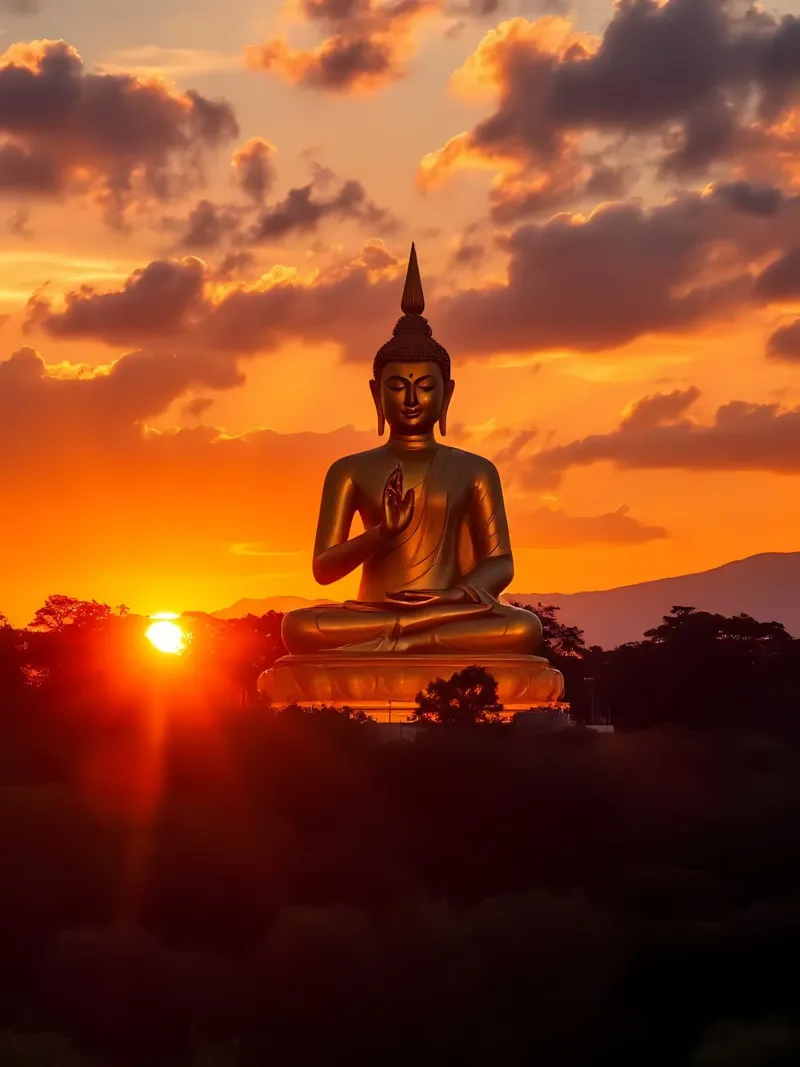 Buddha Goldene Stunde pellicola backlit da kosinsart.gallery