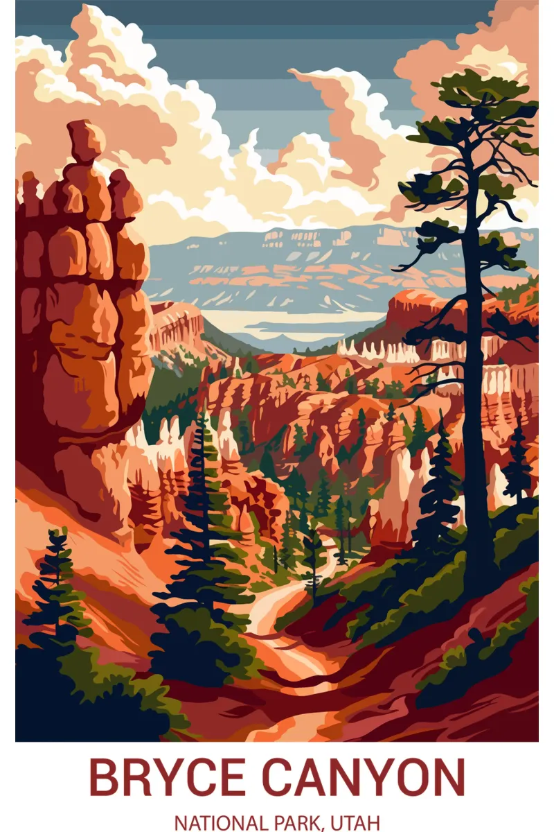 Parc national de Bryce Canyon, Utah poster avec cadre en aluminium de Wanderlust Vibes