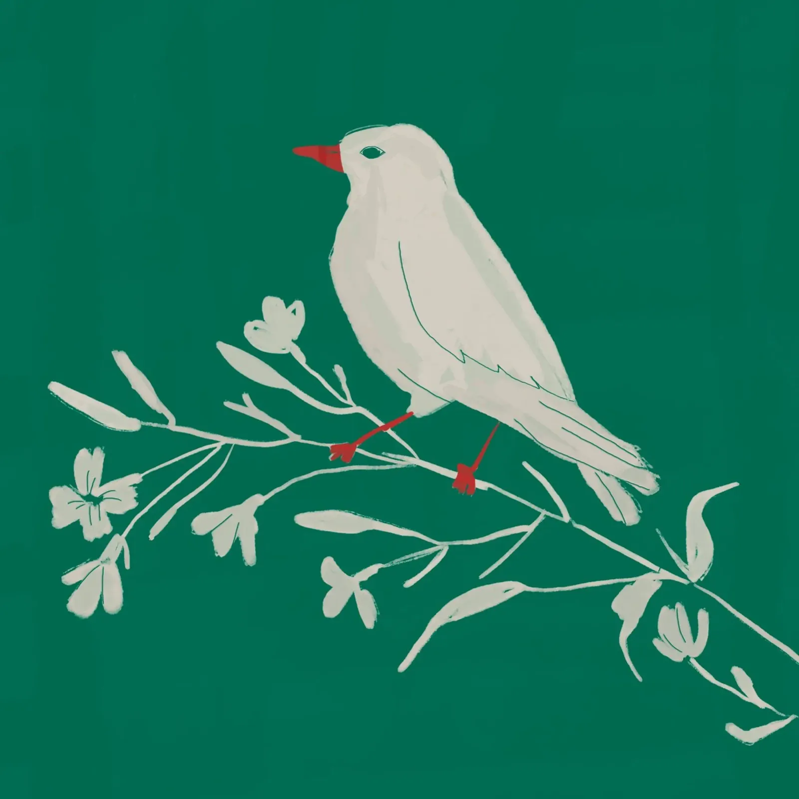 Uccello sul ramo 4 poster con telaio in plastica da dada22