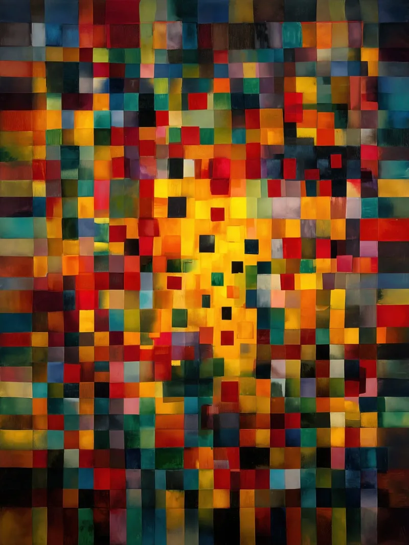 Abstract Small Squares | Inspired by Paul Klee hahnemühle by Autofocus