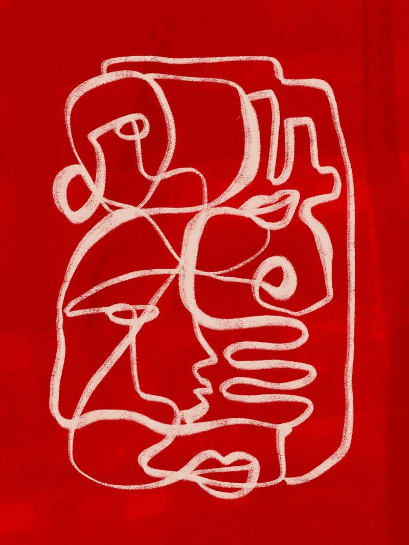 Abstract line art canvas by ThingDesign