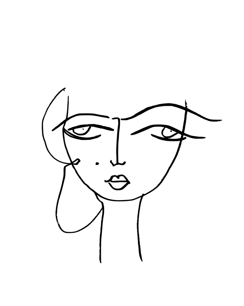 Outline of Her poster con telaio in alluminio da typostudio