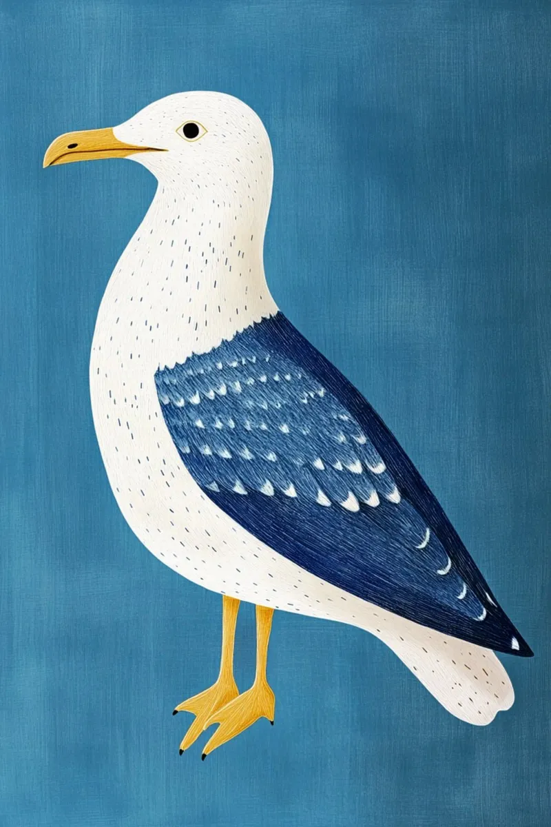 Möwe Alu-Dibond von Curious Canvas