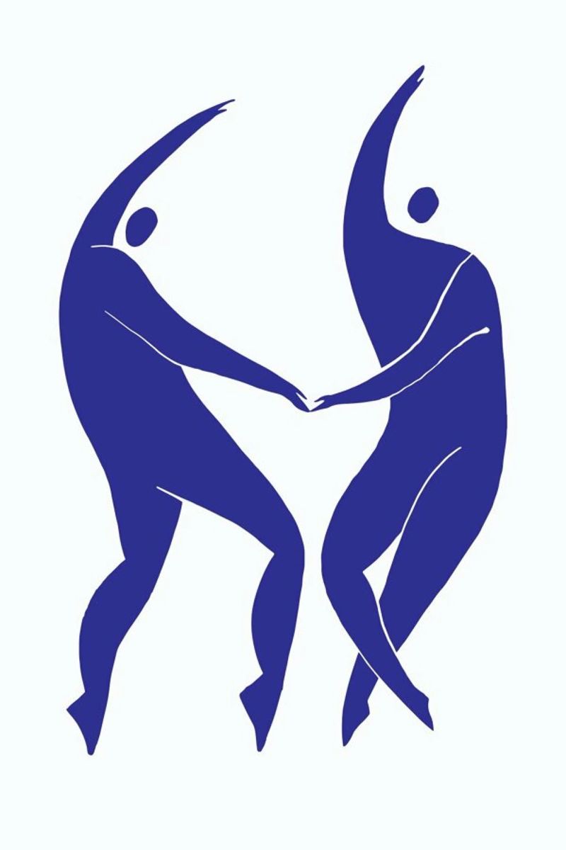 Dancing Figures Blue poster by Graphite