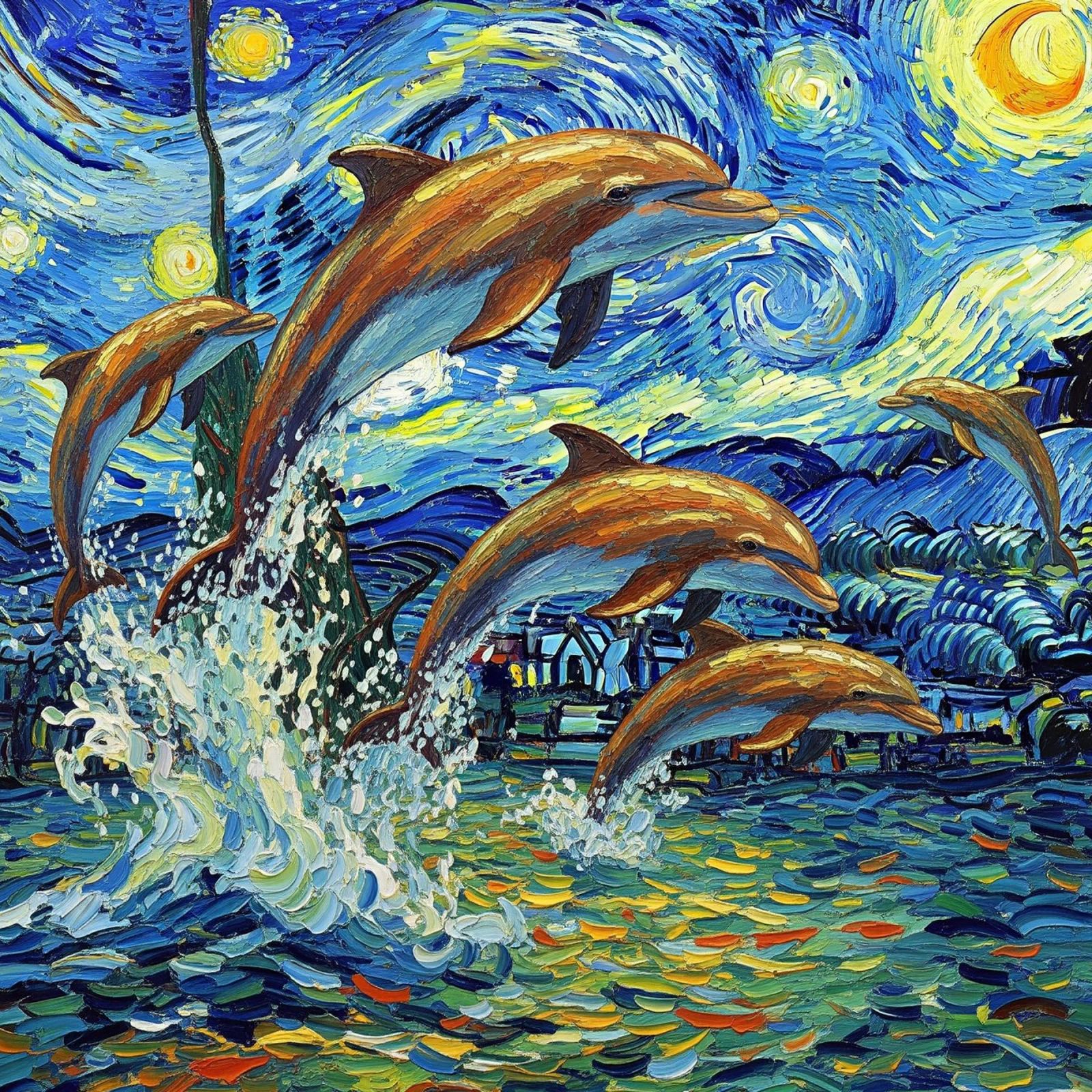 Delphin springen Meer Poster von NEW LIFE