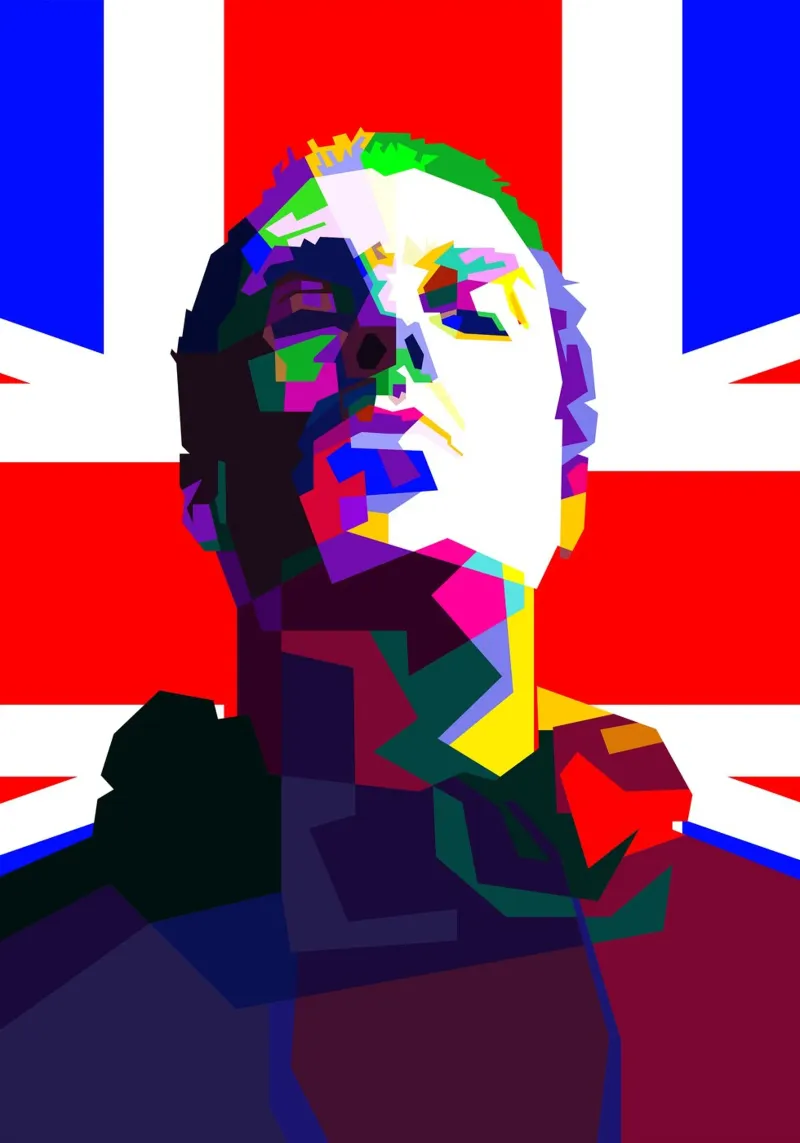 Liam Gallagher Grunge Rock britannico di tendenza ora poster con telaio in alluminio da Artkreator