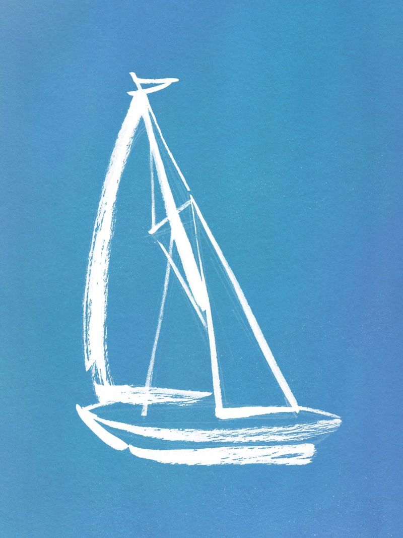 Segelboot - Blau Leinwand von intemporalis