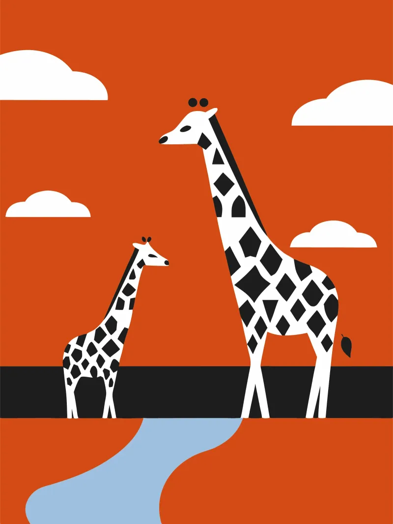 Two Giraffes pellicola backlit da LOOK DIFFERENT