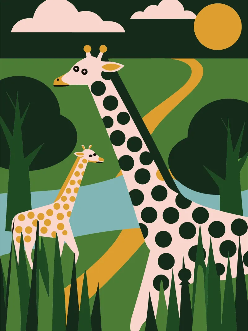 Two Giraffes pellicola backlit da LOOK DIFFERENT