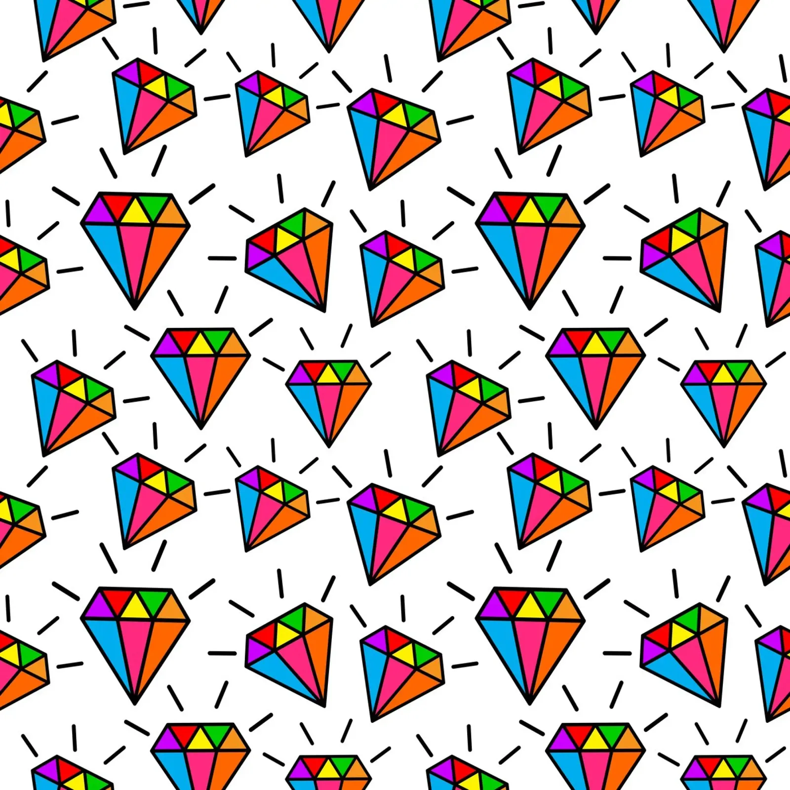 Cute colorful diamonds pattern metacrilato de baobabprintstore