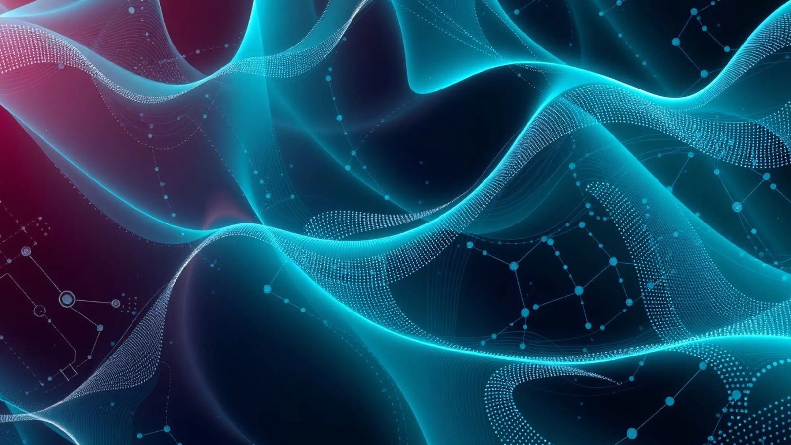 Vibrant digital waves create abstract patterns and depth canvas by DesignDoodle