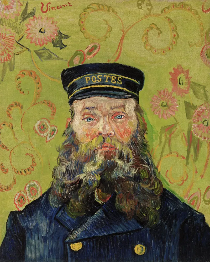 Vincent van Gogh Il postino (Joseph Roulin) (1888) poster con telaio in alluminio da Venus Art
