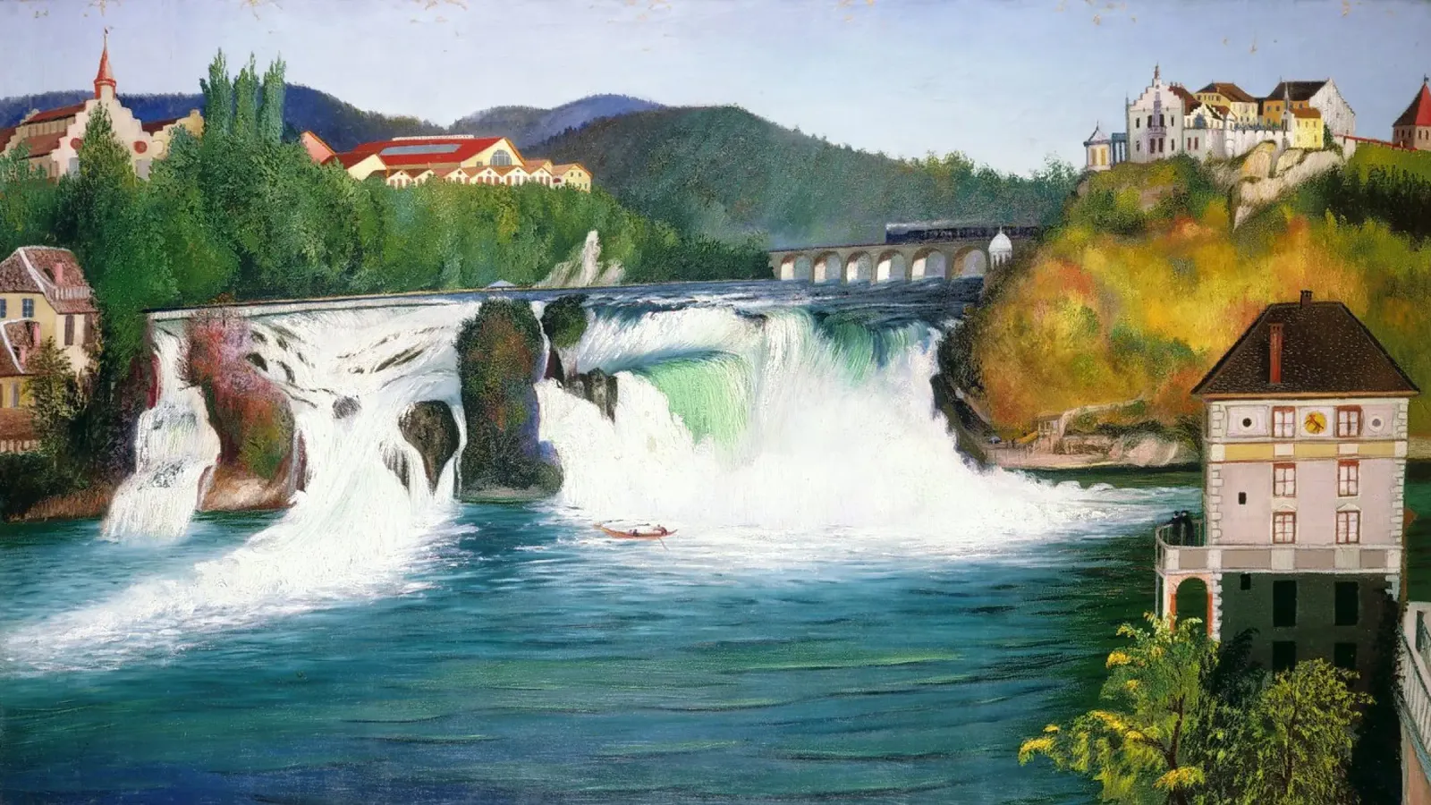 Tivadar Csontváry-Kosztka: Le cascate del Reno a Sciaffusa poster con telaio in alluminio da ARTOTHEK