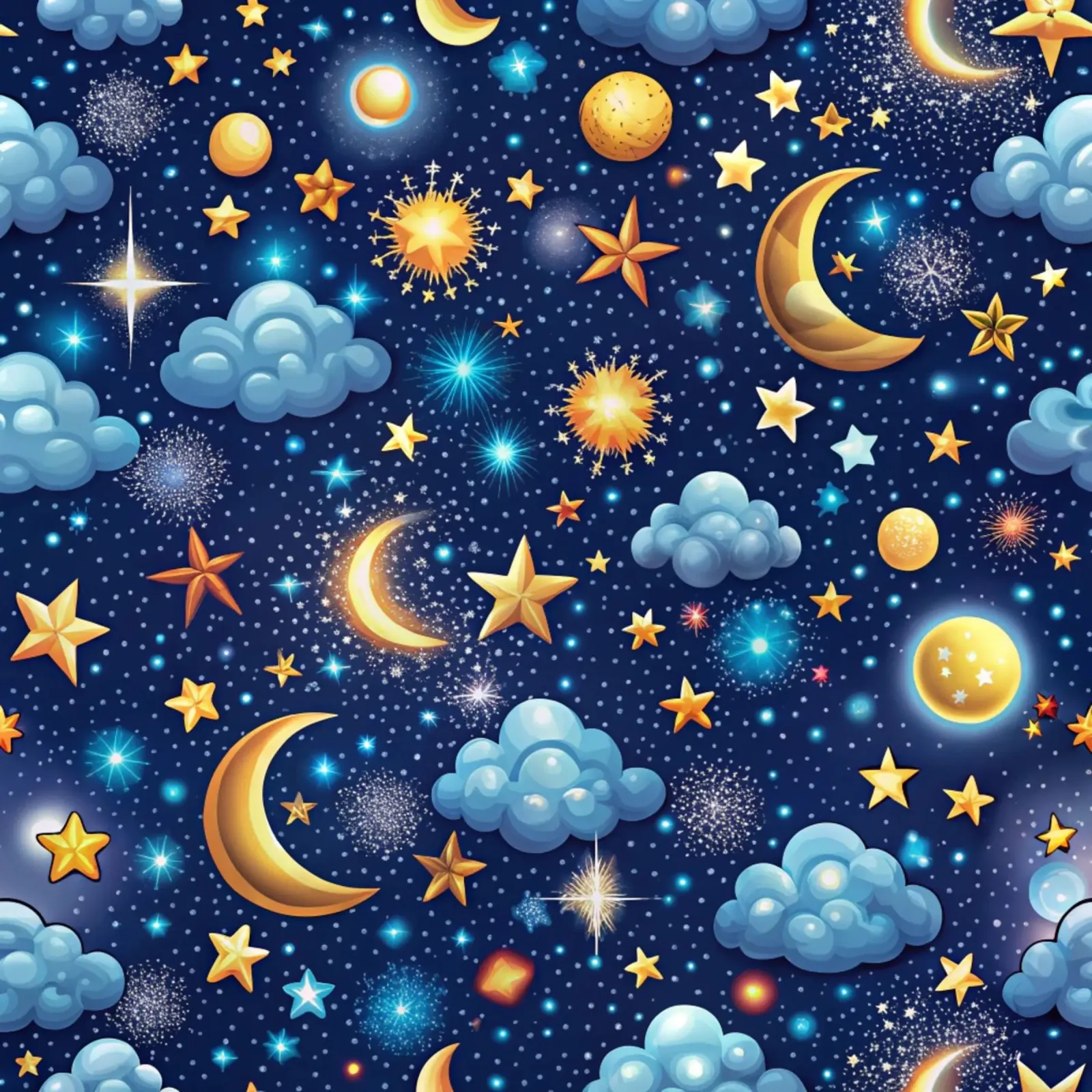 Cielo notturno da sogno poster con telaio in legno da Happy Littles