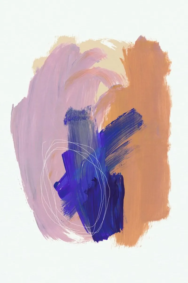 Abstract Brush Strokes 90 poster con telaio in alluminio da Mareike Böhmer
