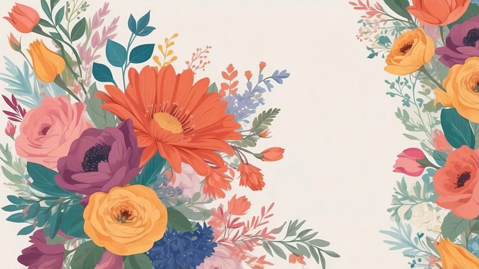 Colorido arreglo floral con gerberas y rosas poster de DesignDoodle