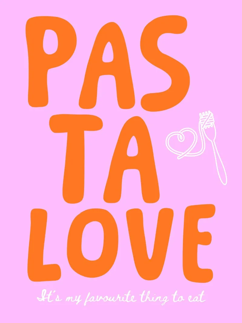 Pastalove - mehrere Farbvarianten poster con telaio in legno da Ohkimiko