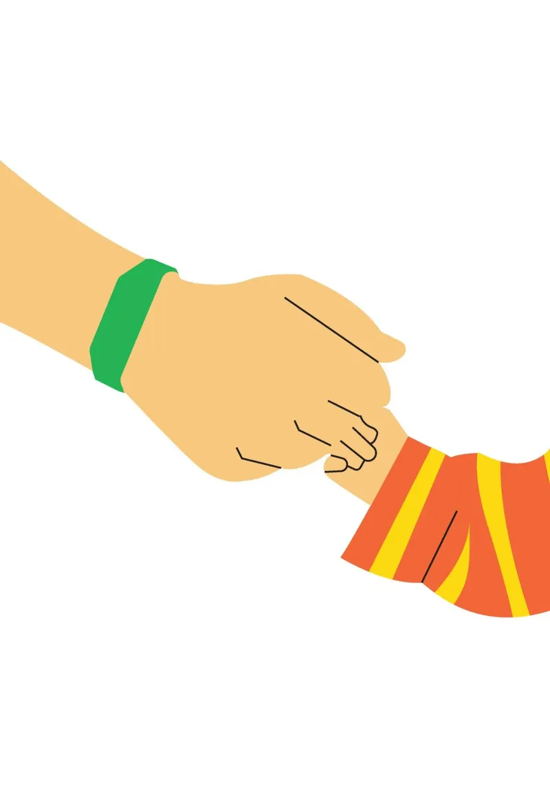 Hand hold kids and parent plexiglas de galihstudio