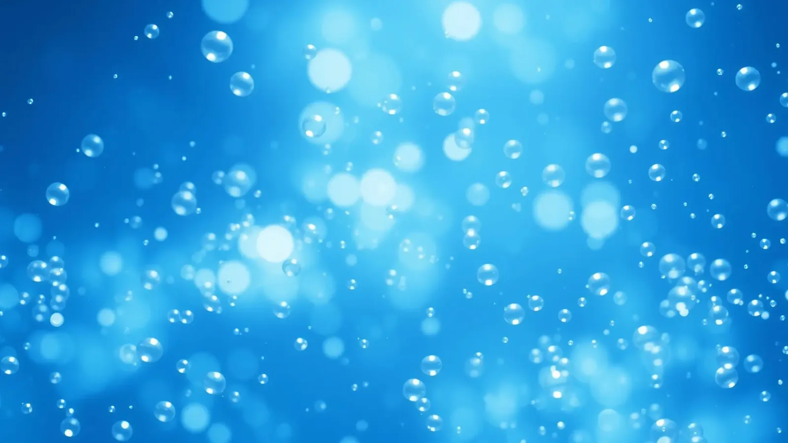 Bubbles floating in clear blue water creating calm art canvas by DesignDoodle